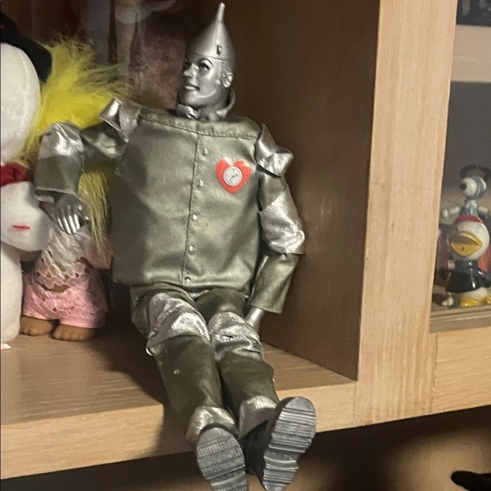 Collectible Silver Tin Man Figure vintage